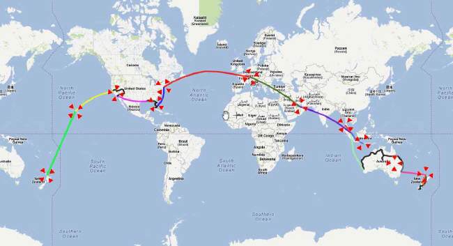Du kannst unsere Reiseroute unter Google Earth oder Map verfolgen...